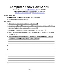 Questions & Answers Handout